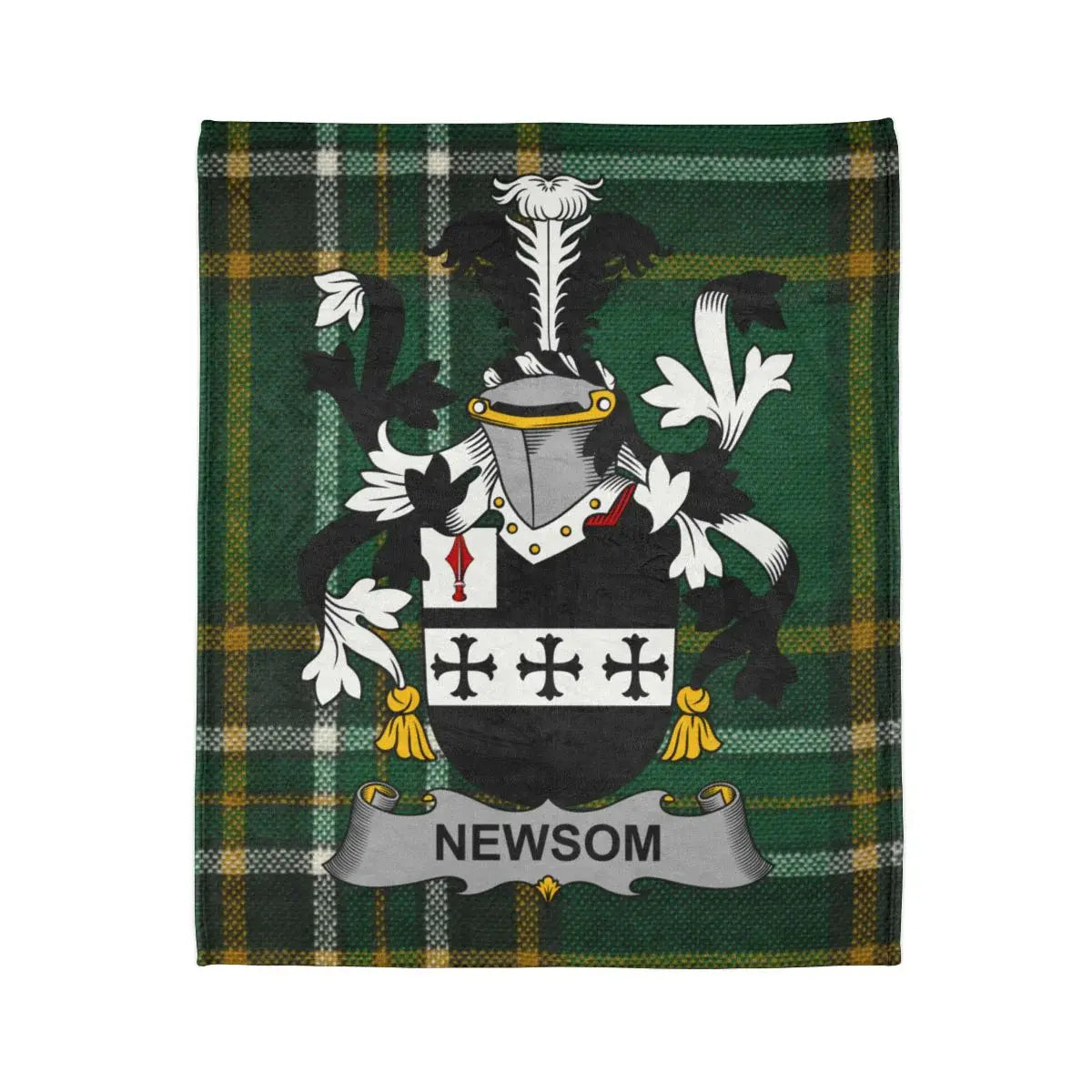 Newsom Family Crest Tartan Plaid Blanket