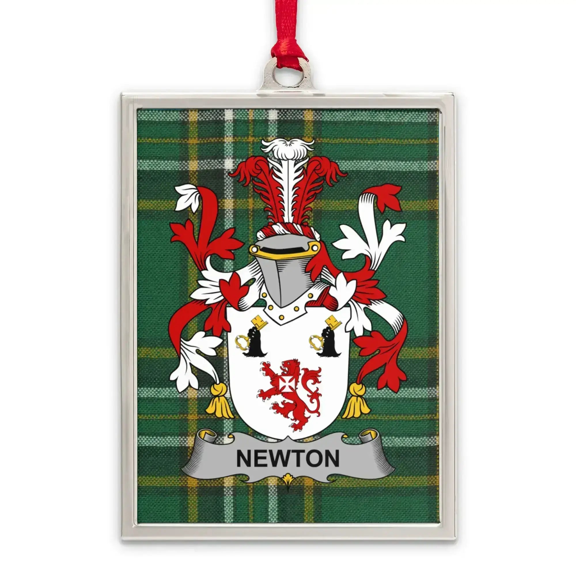 Newton Family Crest Green Plaid Print Hanging product