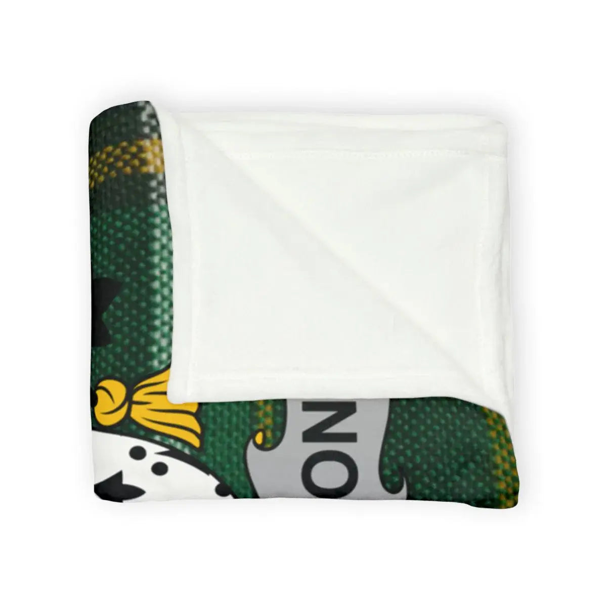Cozy Green and Yellow Patterned Fleece Blanket