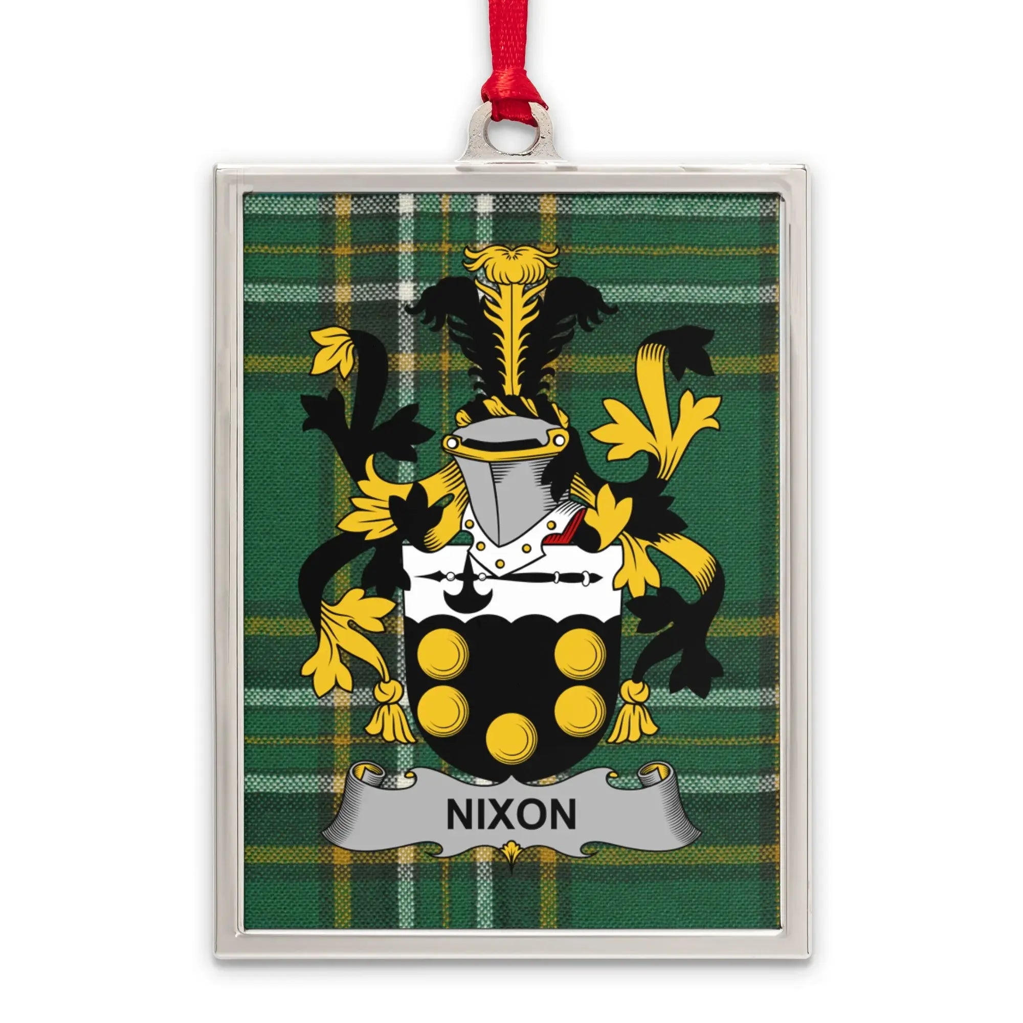 Tartan Plaid Nixon Family Crest Ornament product