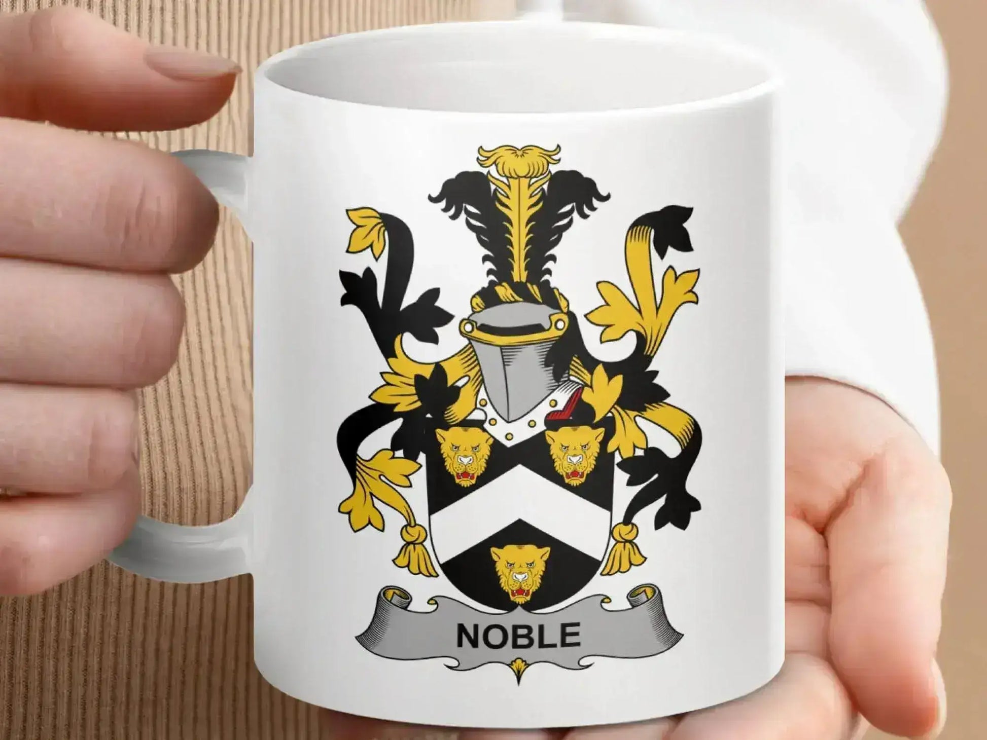 Noble Family Crest Design Featuring Lions Mug - Celtic Ancestry Gifts