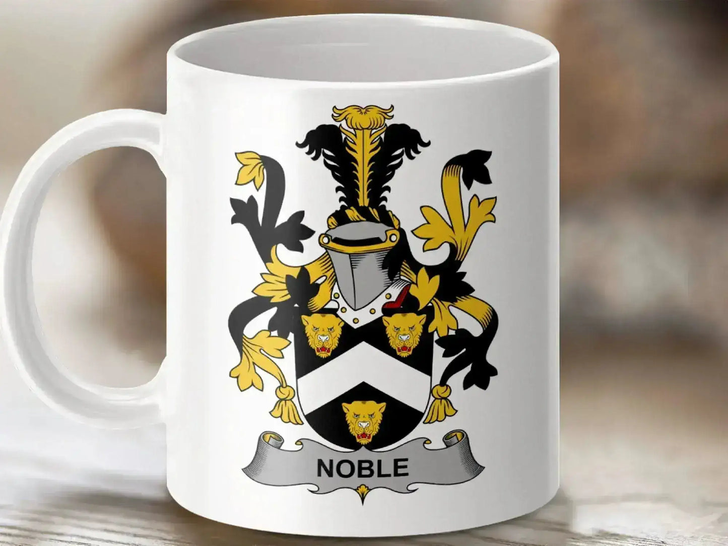 Noble Family Crest Design Featuring Lions Mug - Celtic Ancestry Gifts