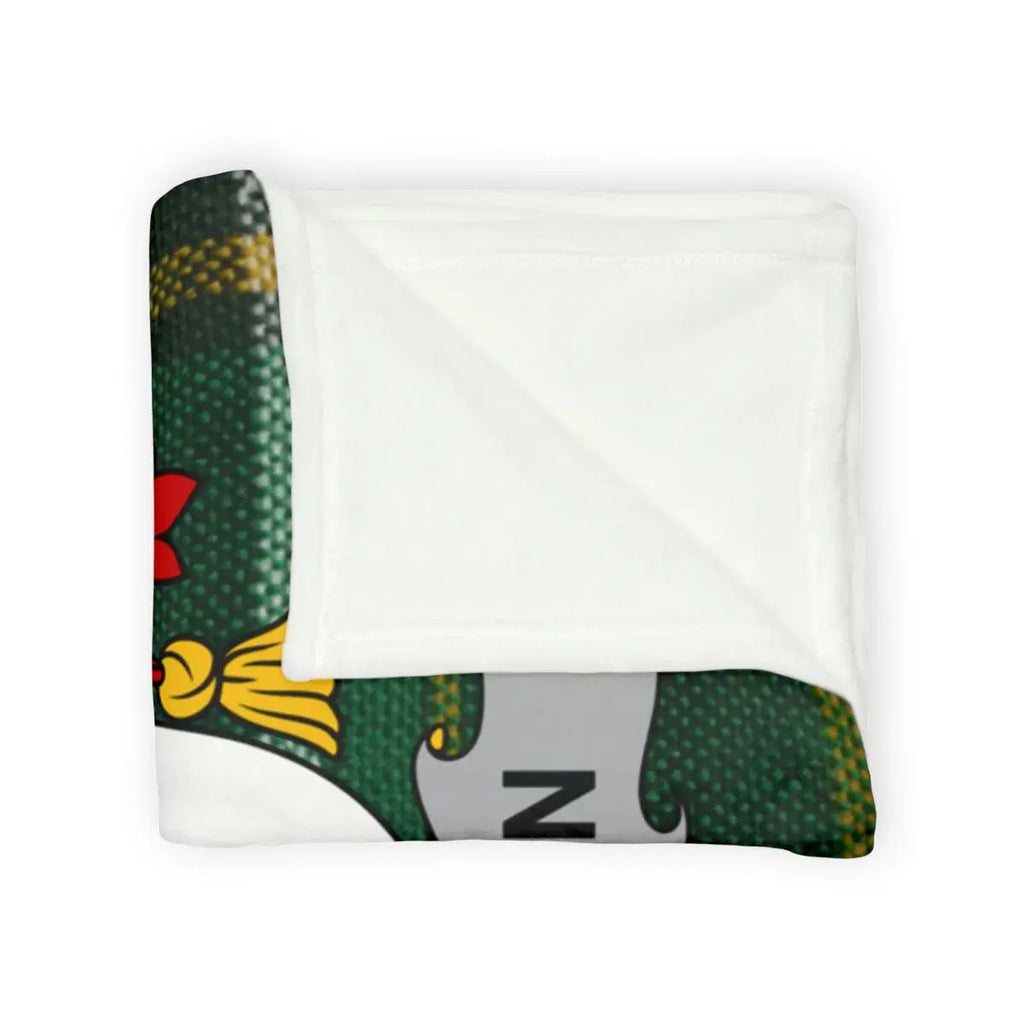 Festive Green and Red Patterned Throw Blanket