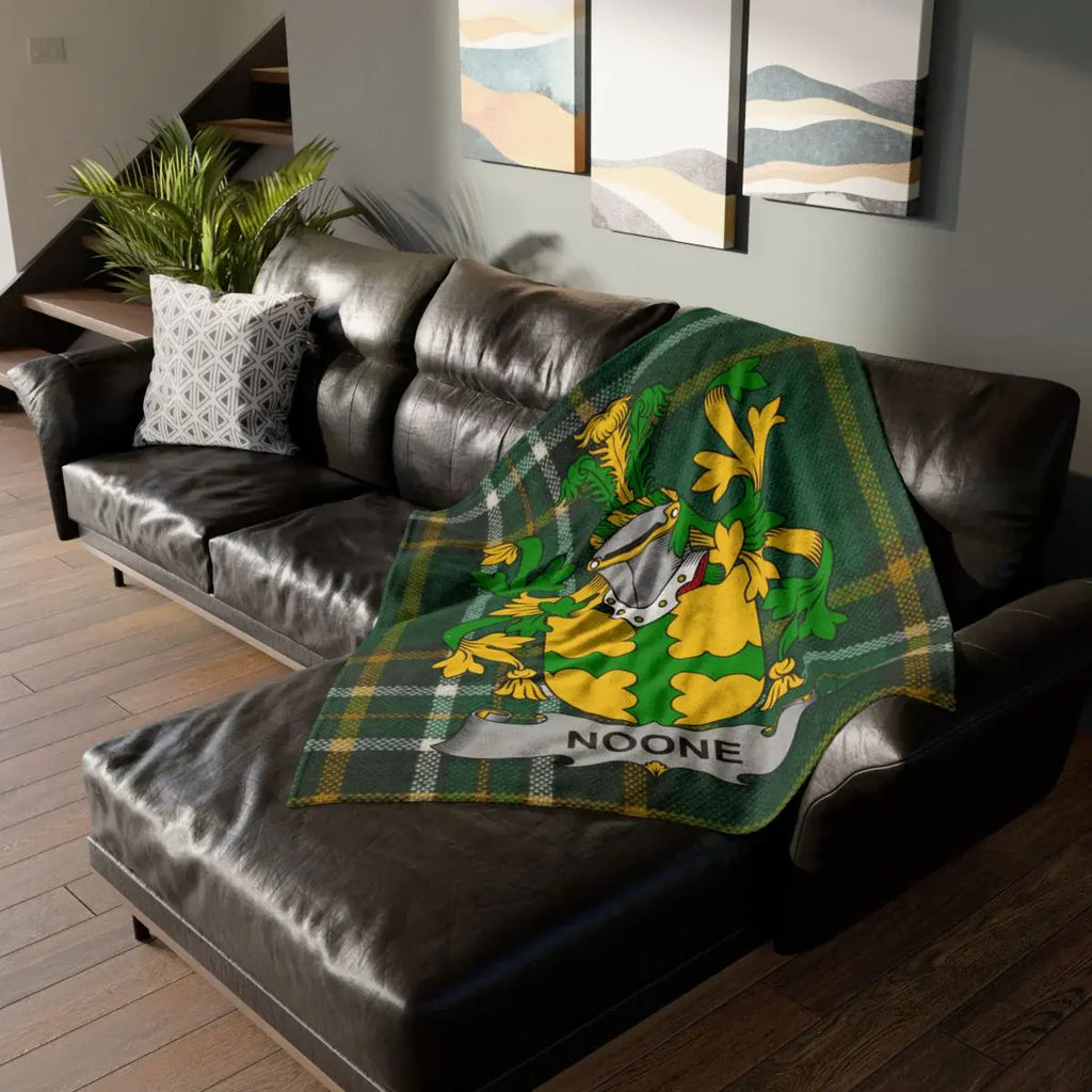 Heraldic Green and Yellow Patterned Blanket