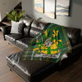 Heraldic Green and Yellow Patterned Blanket