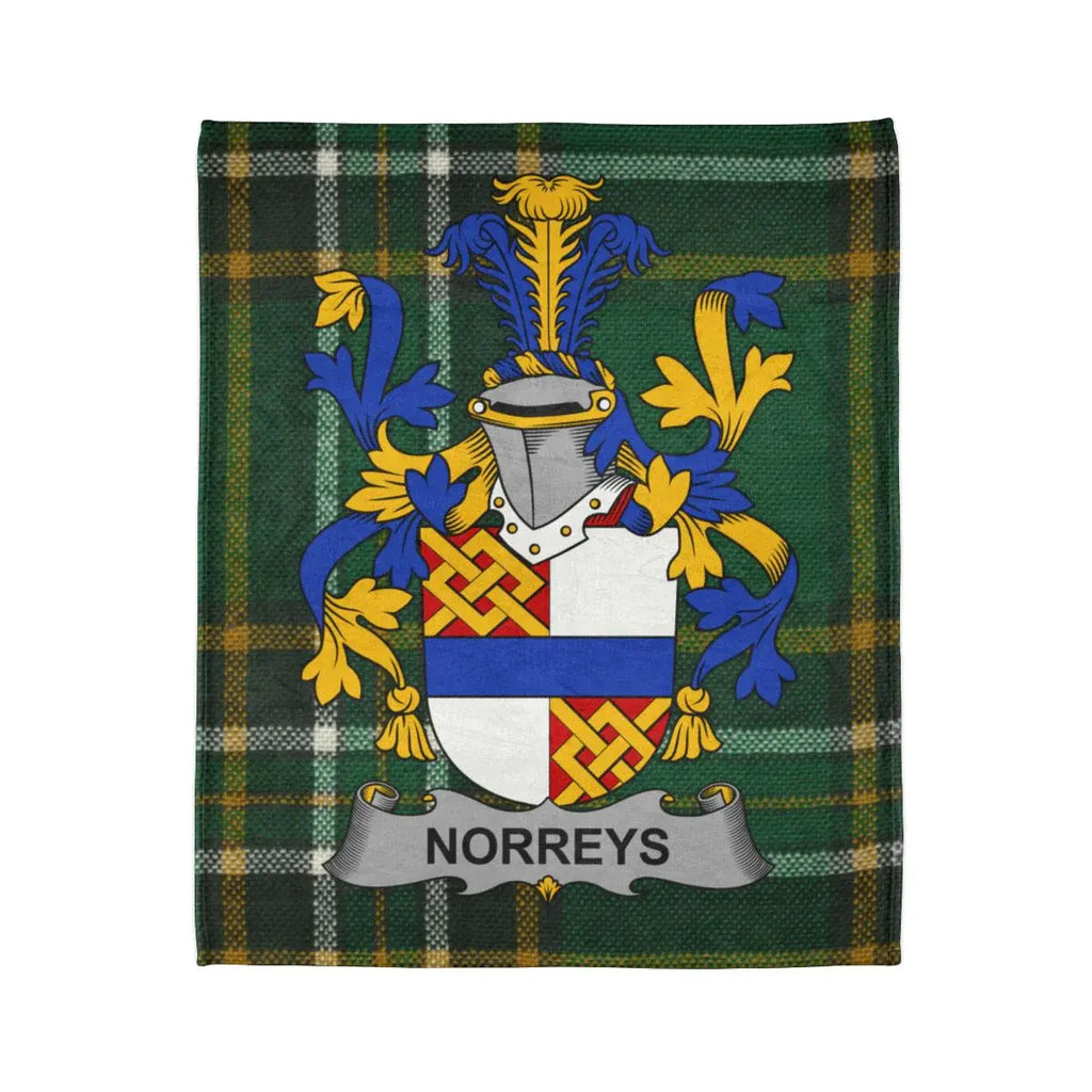 Norreys Family Crest Tartan Blanket for Home Decor