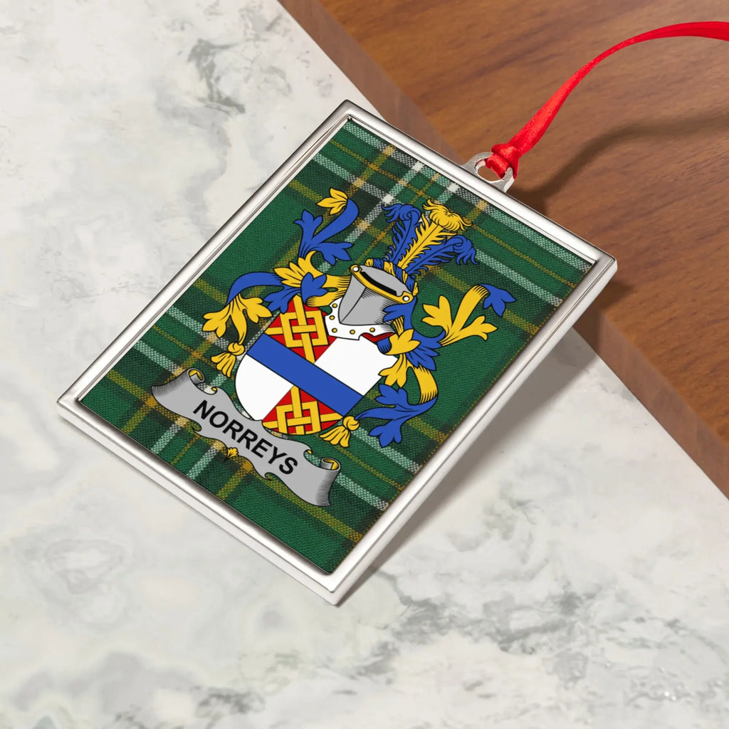 Norreys Family Crest Plaid Pattern Ornament product