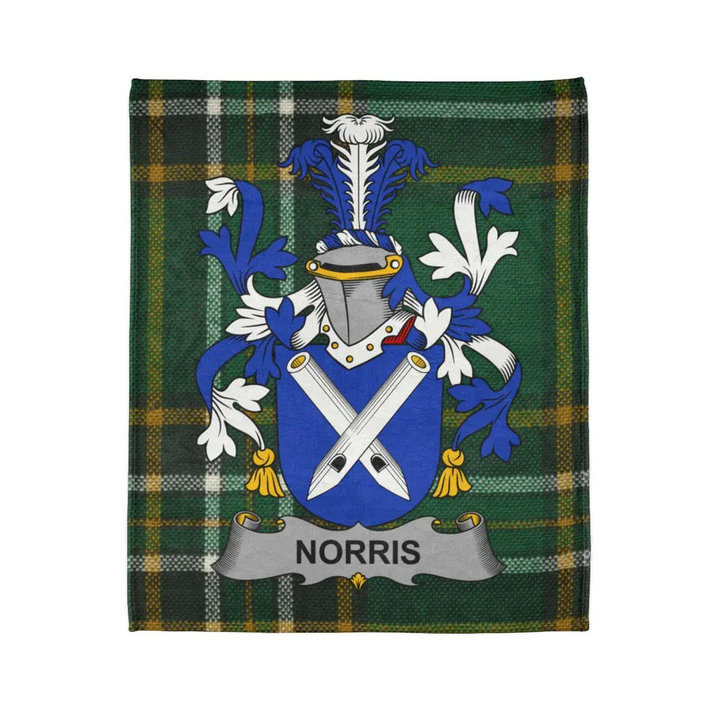 Norris Family Crest Cozy and Warm Fleece Blanket