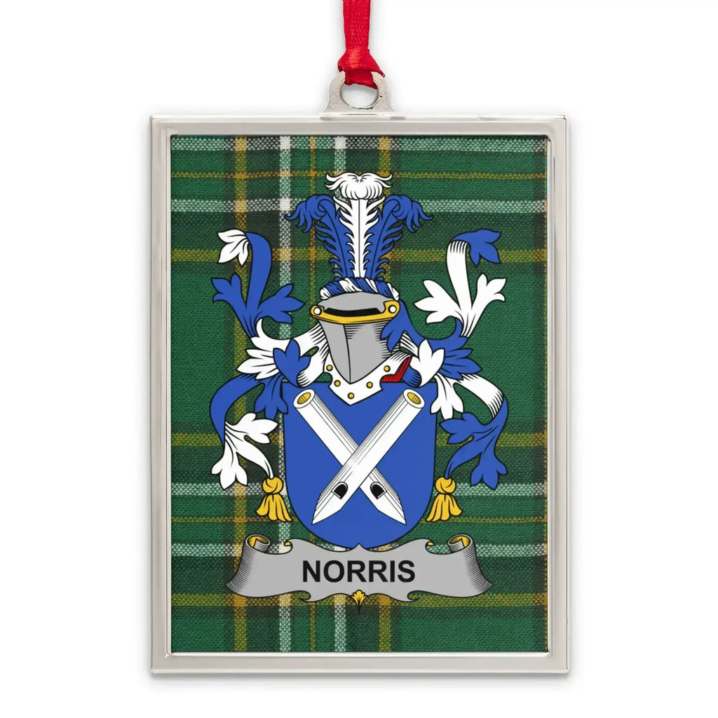 Personalized Norris Coat Of Arms Plaid Rectangular Ornament Product