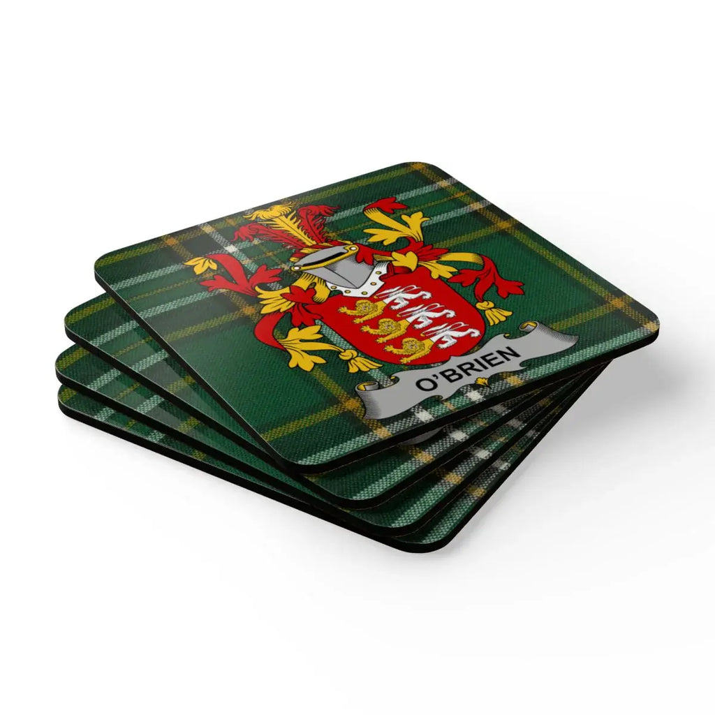 O'Brien Family Crest Tartan Plaid Square Coaster product