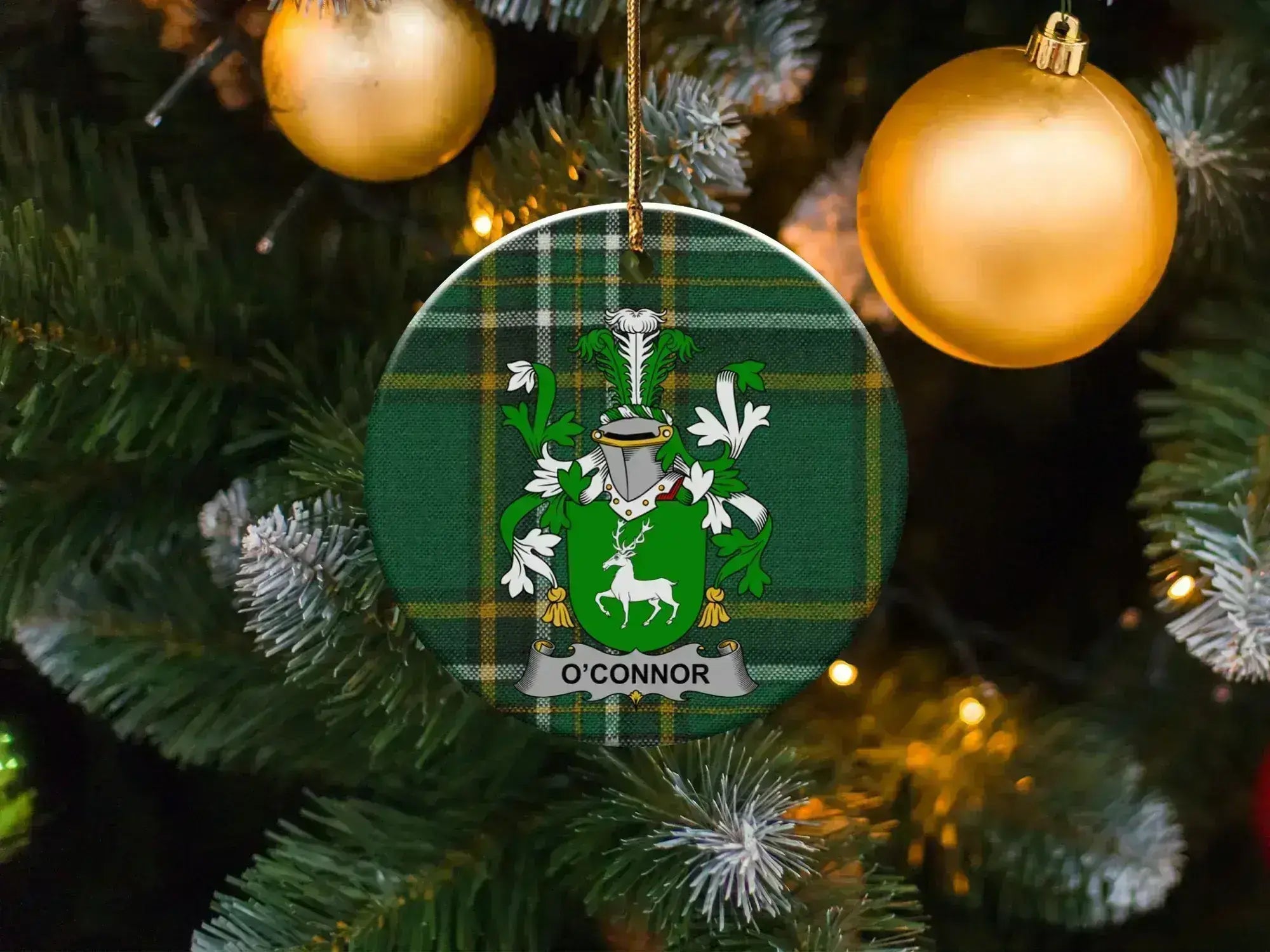 O'Connor Family Crest Plaid Christmas Ornament product