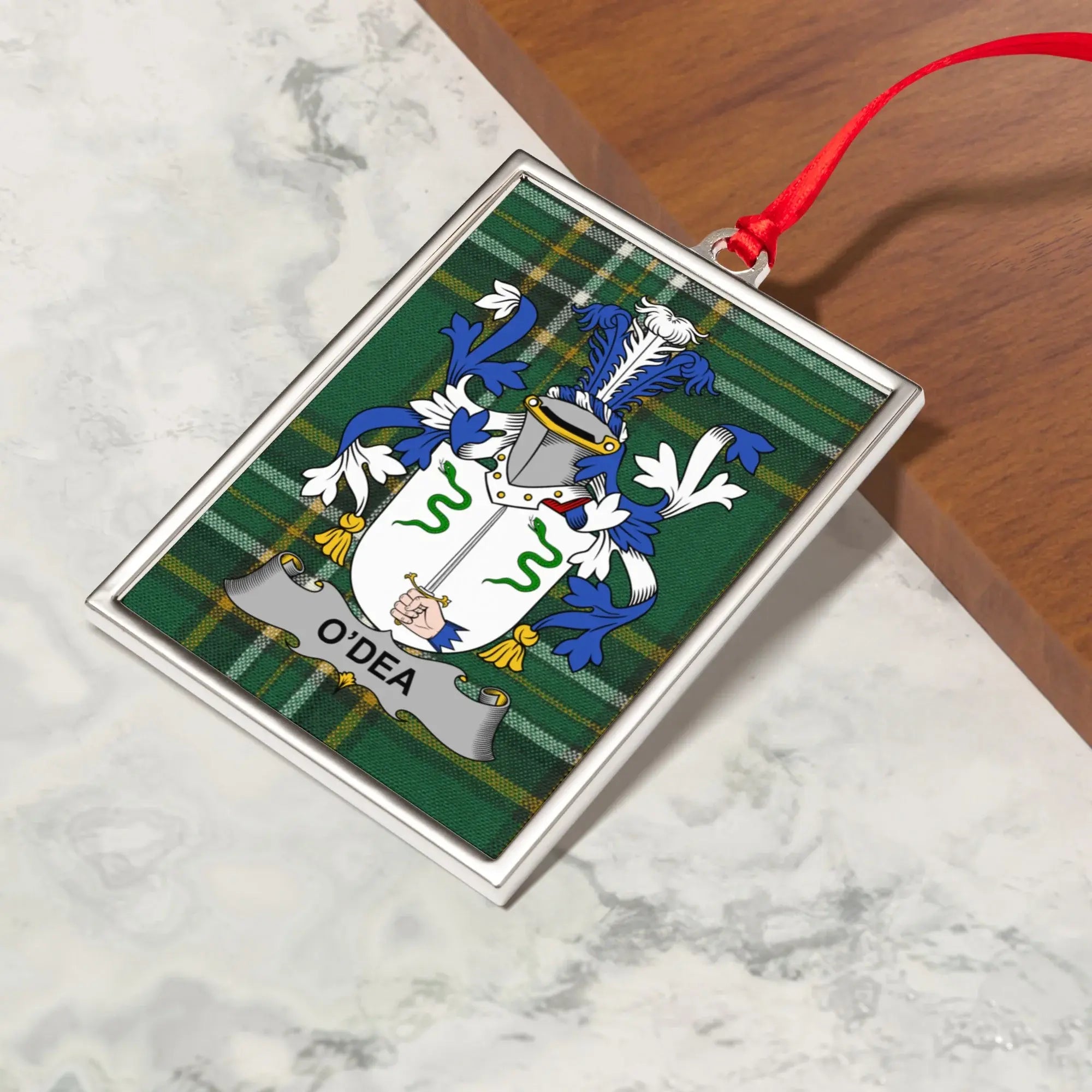 O'Dea Tartain Plaid Family Crest Ornament product