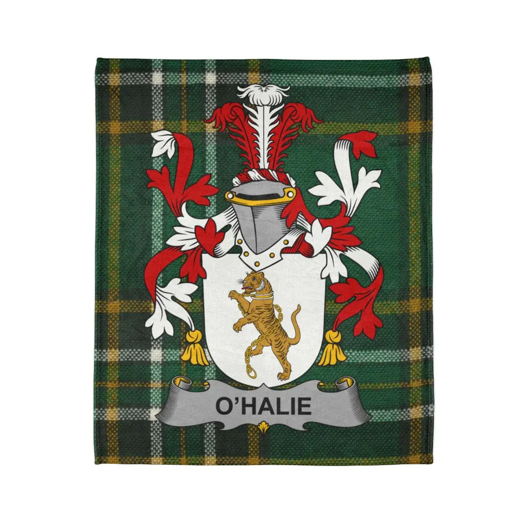 O'Halie Family Crest Tartan Shield Blanket Product