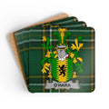 O'Hara Family Crest Plaid Design Cork Coaster Set product