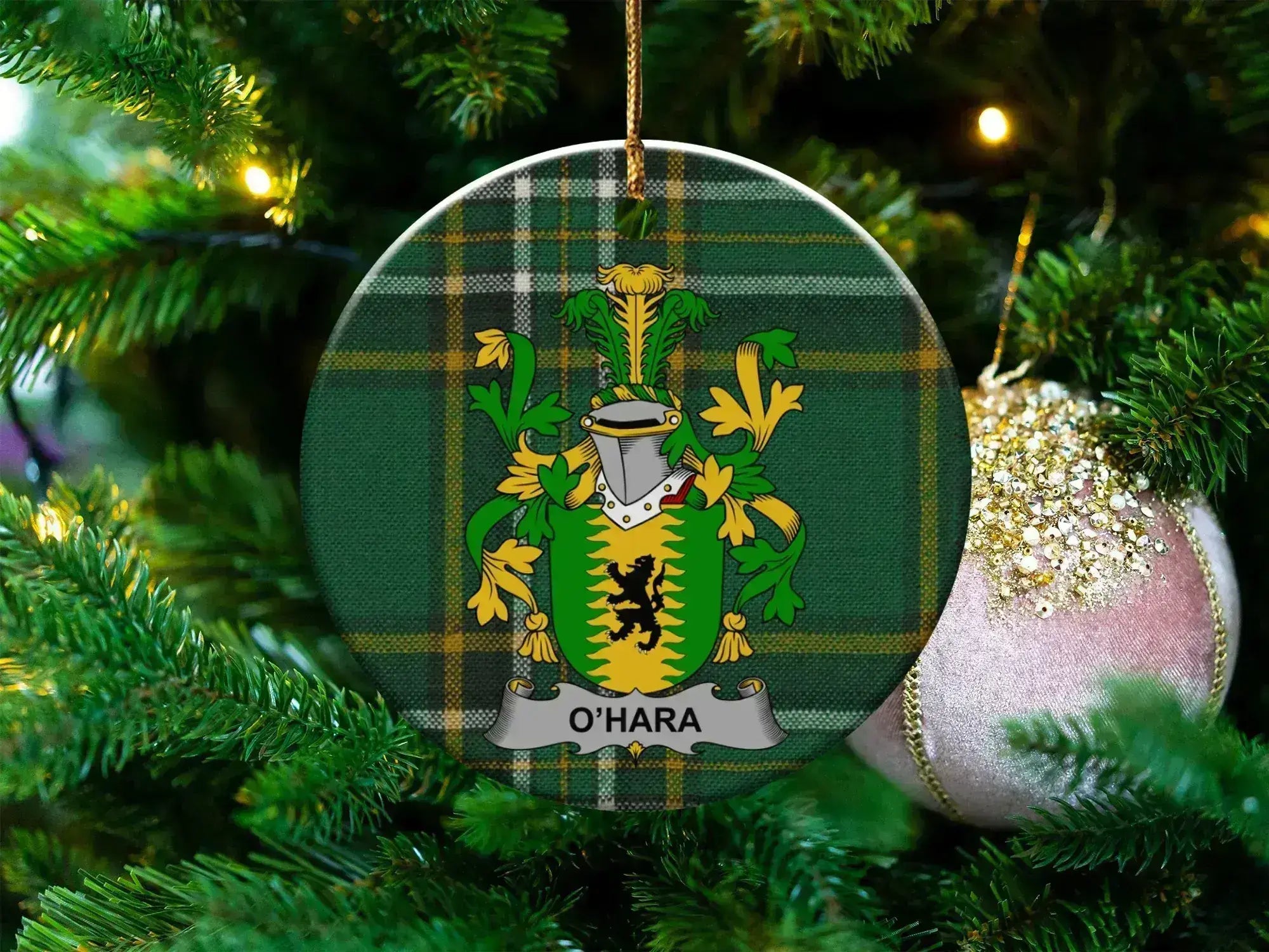 Personalized O'Hara Family Crest Christmas Tree Ornament product