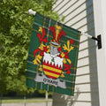 O'Hare Family Crest Green Plaid One Sided Garden Flag