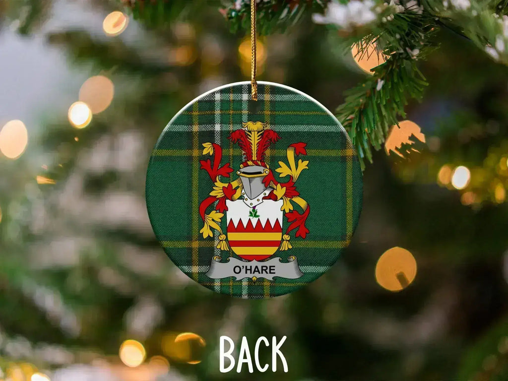 O'Hare Family Crest Christmas Tree Ornament