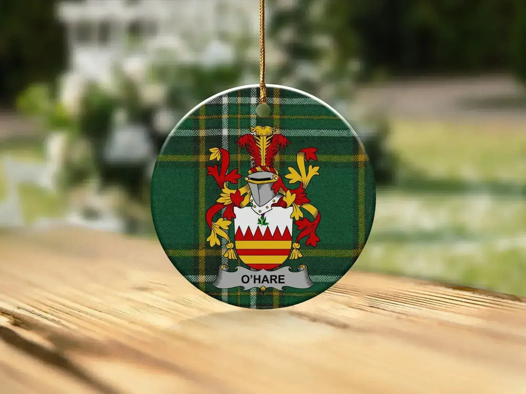 O'Hare Family Crest Round Decorative Ornament