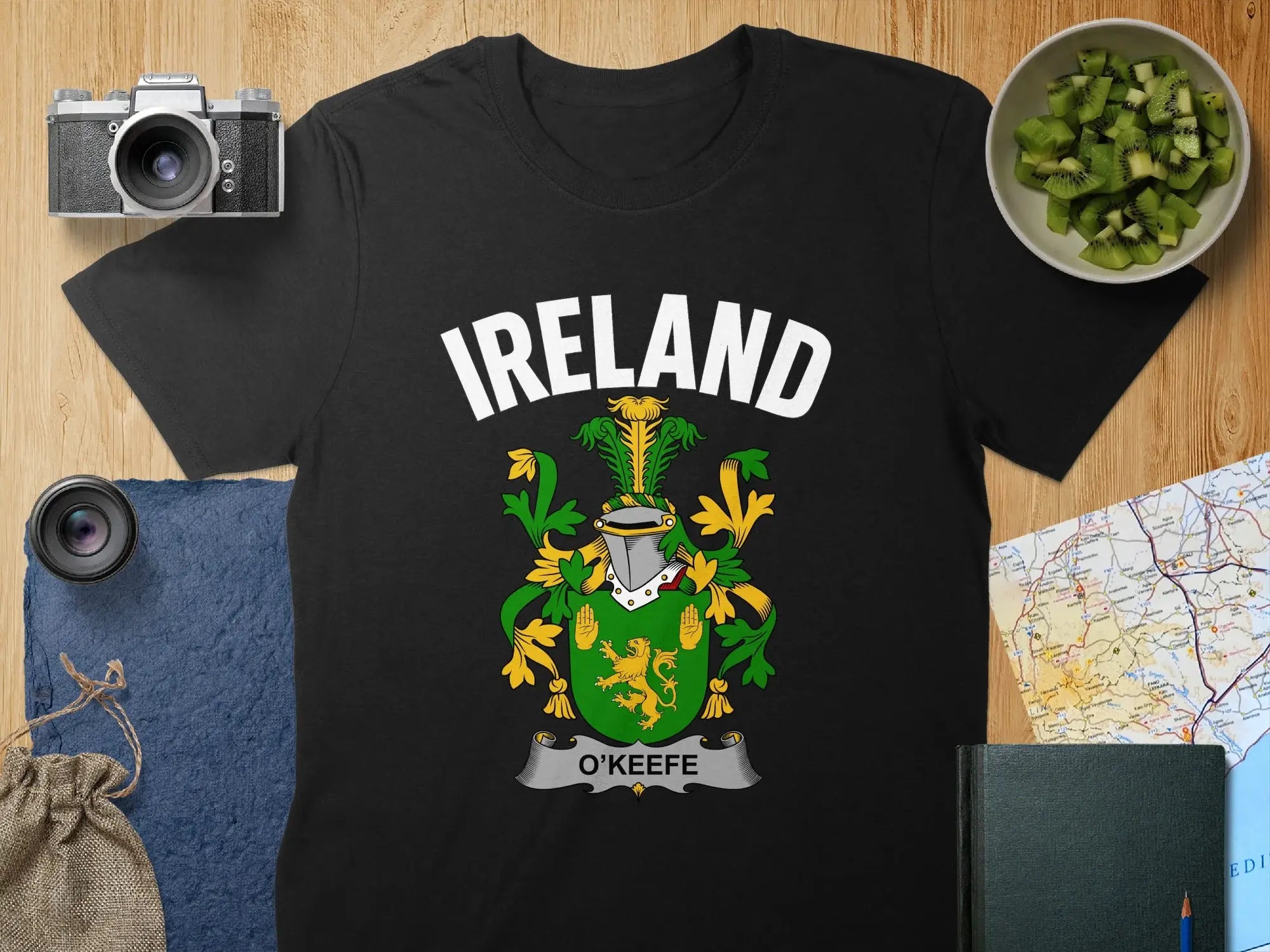 Ireland O'Keefe Family Crest Themed T-Shirt Design