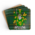 O'Keefe Family Crest Green Plaid Coaster Set product