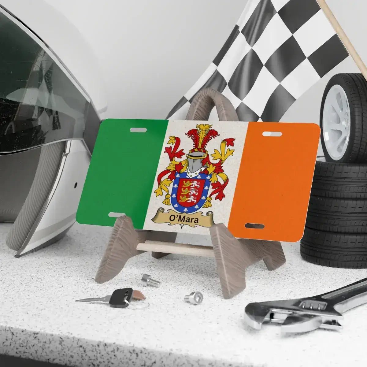 O'Mara Irish Family Crest Flag License Plate product
