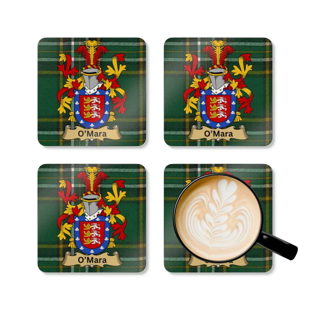 Family Crest Tartan Design O'Mara Coaster Set product