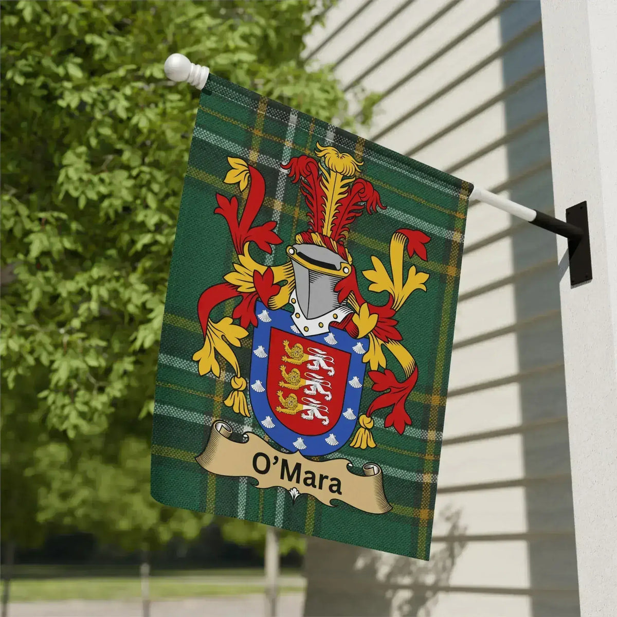 O'Mara Family Crest Decorative Garden Flag