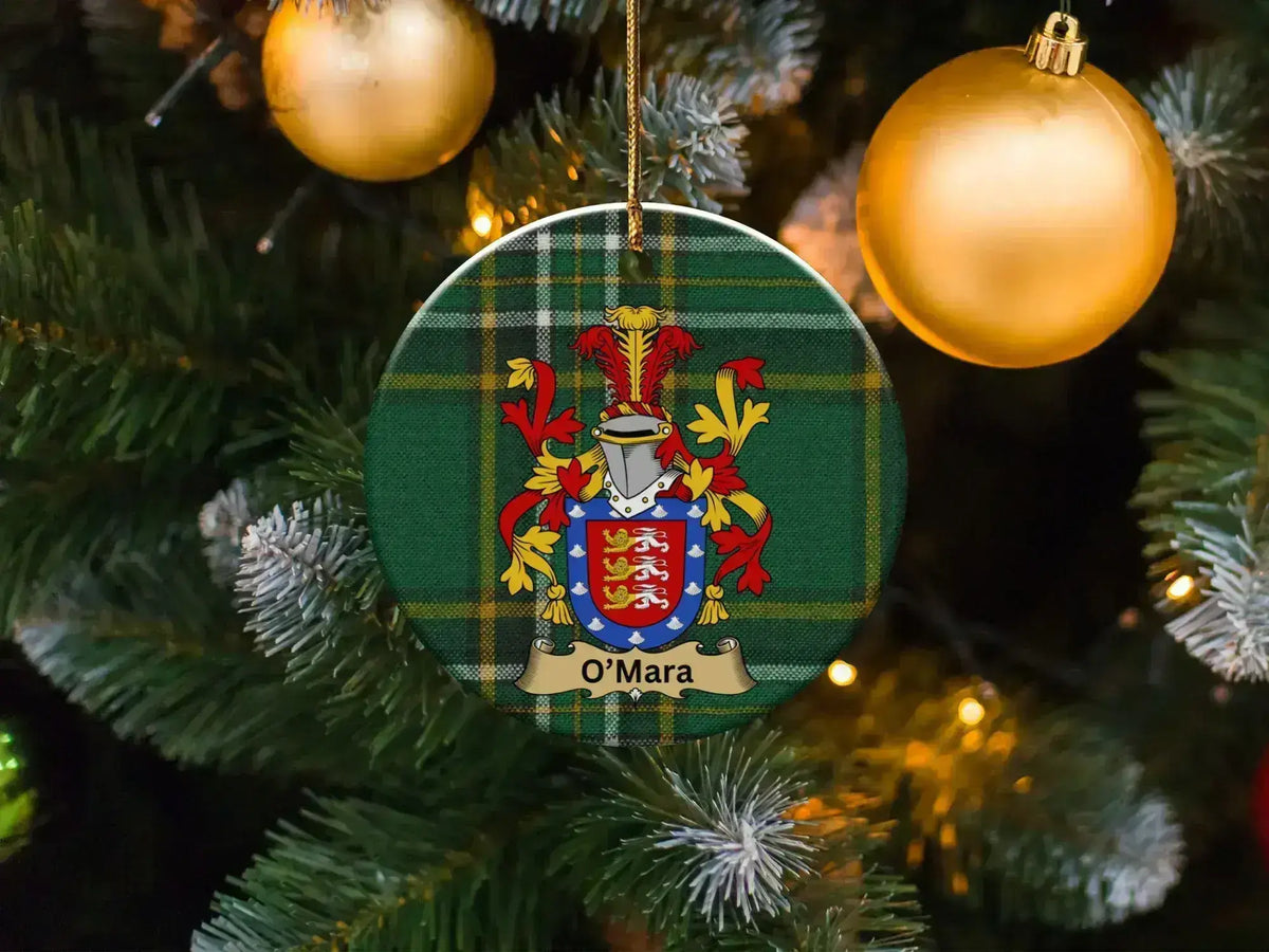Custom O'Mara Family Crest Christmas Tree Ornament
