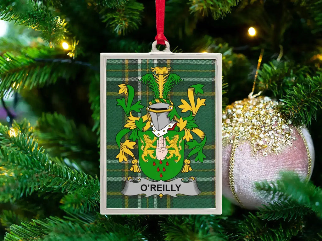 O'Reilly Family Crest Green Tartan Ornament product type