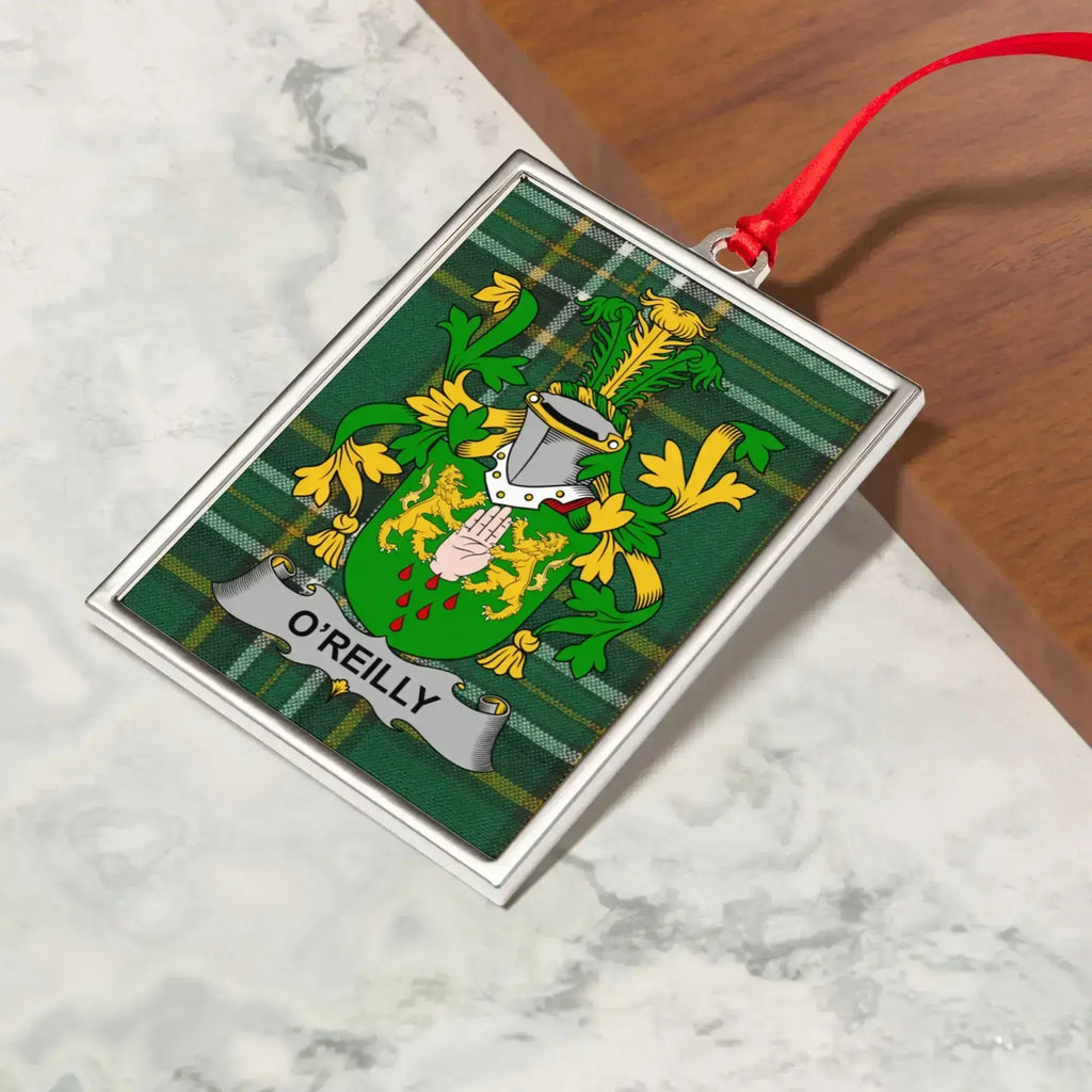 O'Reilly Family Crest Green Plaid Ornament product