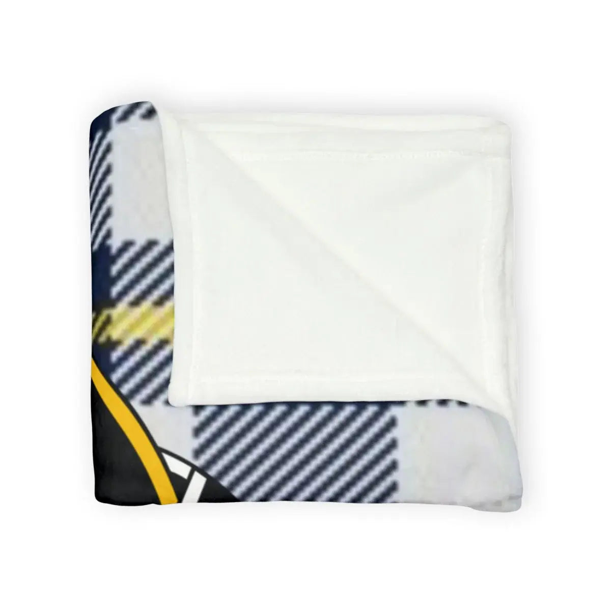 Cozy Warm Checked Blanket with Graphic Design