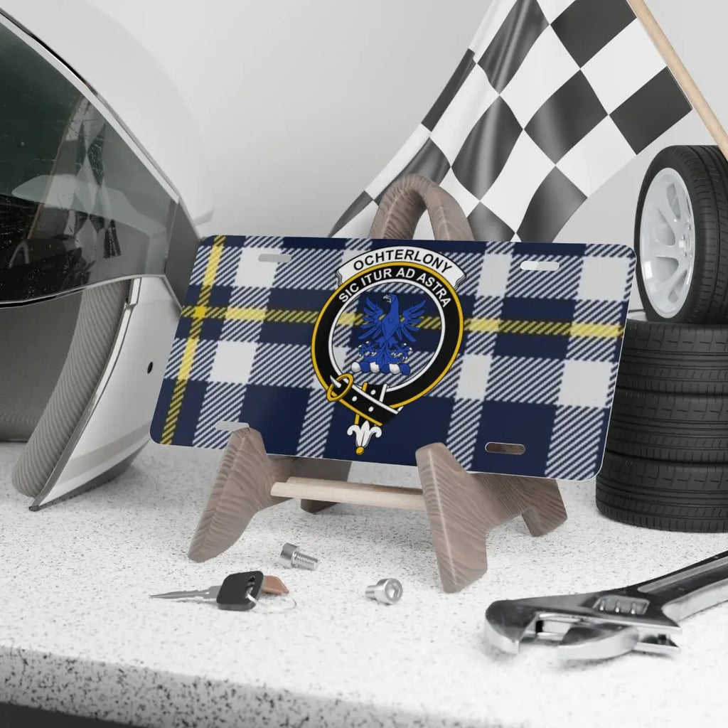 Custom Checkered Ochterlony License Plate product