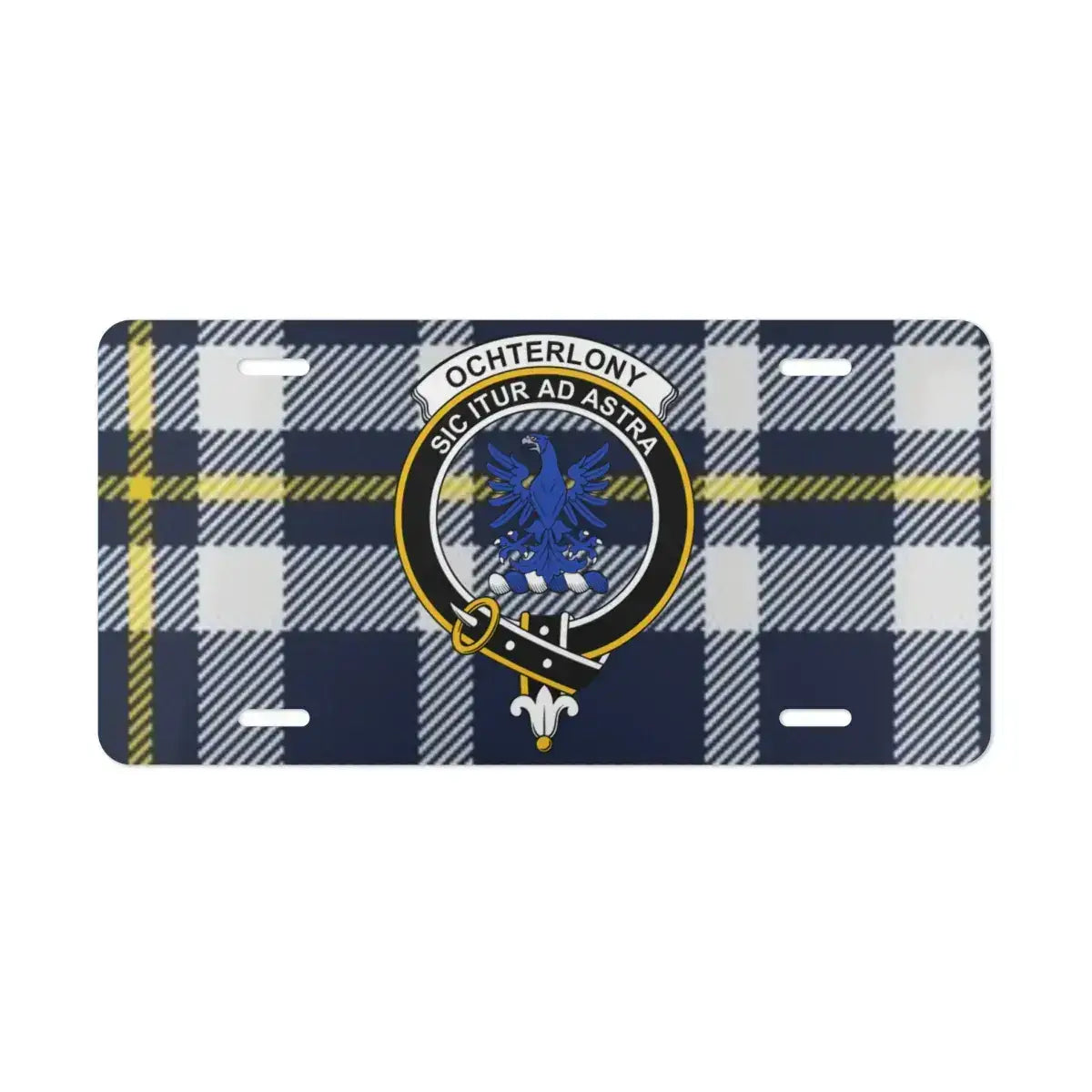 Ochterlony Family Crest Plaid License Plate product