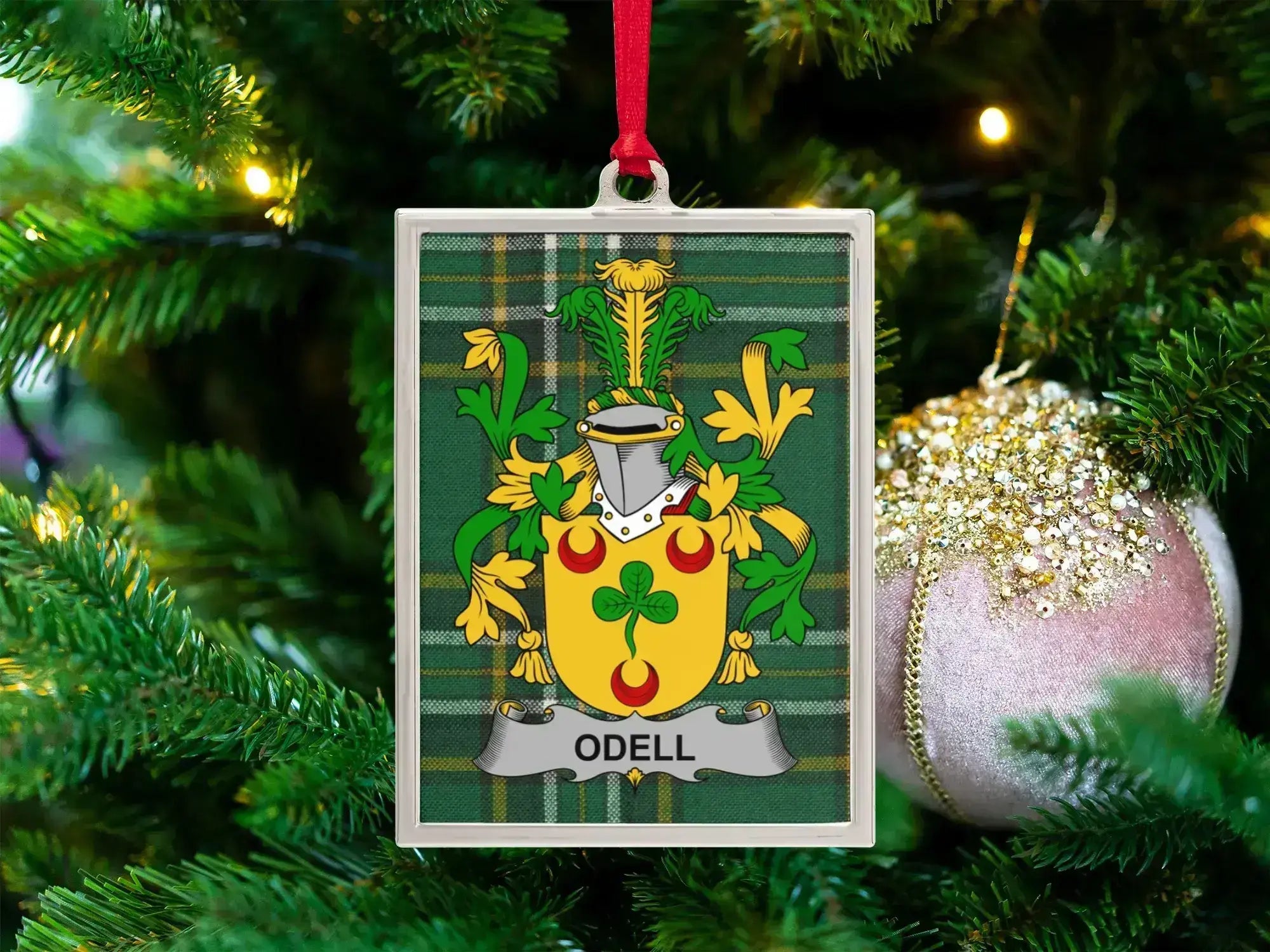 Personalized Odell Family Crest Christmas Ornament product