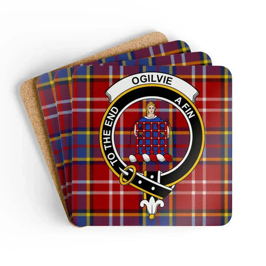 Ogilvie Tartan Coasters Clan Crest To The End product