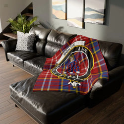 Ogilvie clan crest tartan throw blanket — 50x60 inch lightweight printed polyester