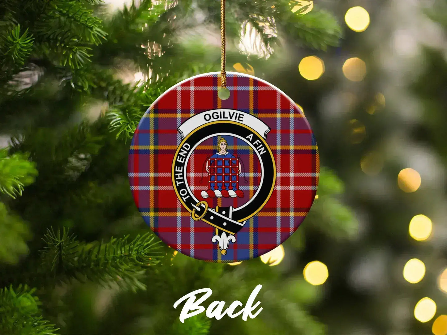 Red and Blue Tartan Christmas Ornament product type