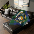 Clan Oliphant crest tartan throw blanket — lightweight 100% polyester, full design view