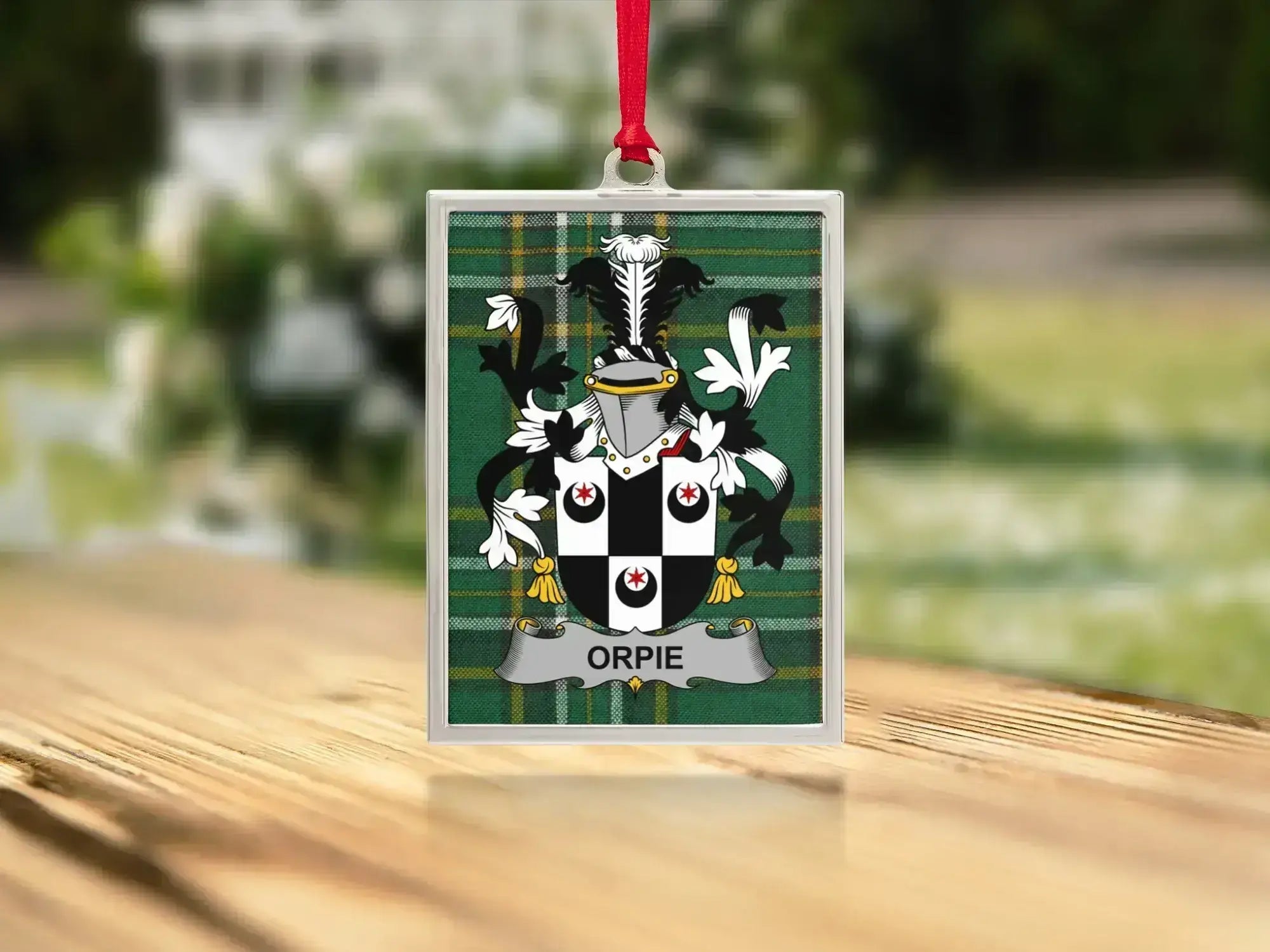 Orpie Family Crest Clear Acrylic Ornament product type