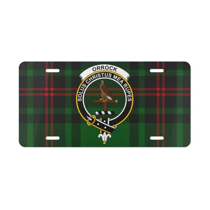 Orrock Crest with Tartan Background License Plate product