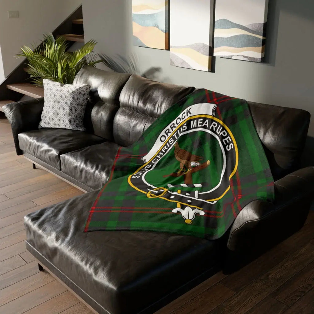 Orrock Meaurpes Clan Crest Tartan Blanket
