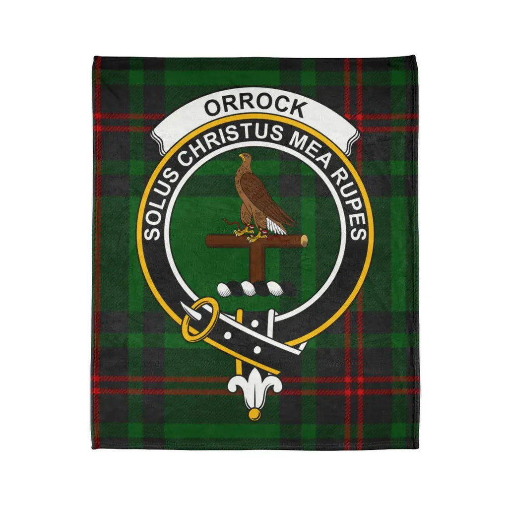 Orrock Solus Christus Mea Rupes clan crest blanket