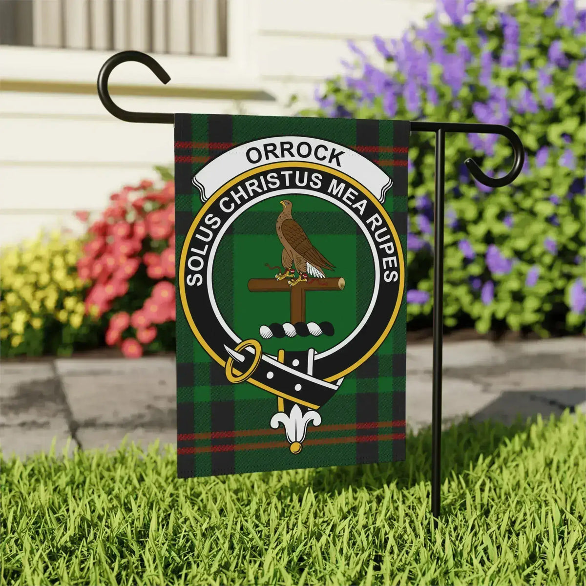 Orrock Solus Christus Mea Rupes Garden Flag