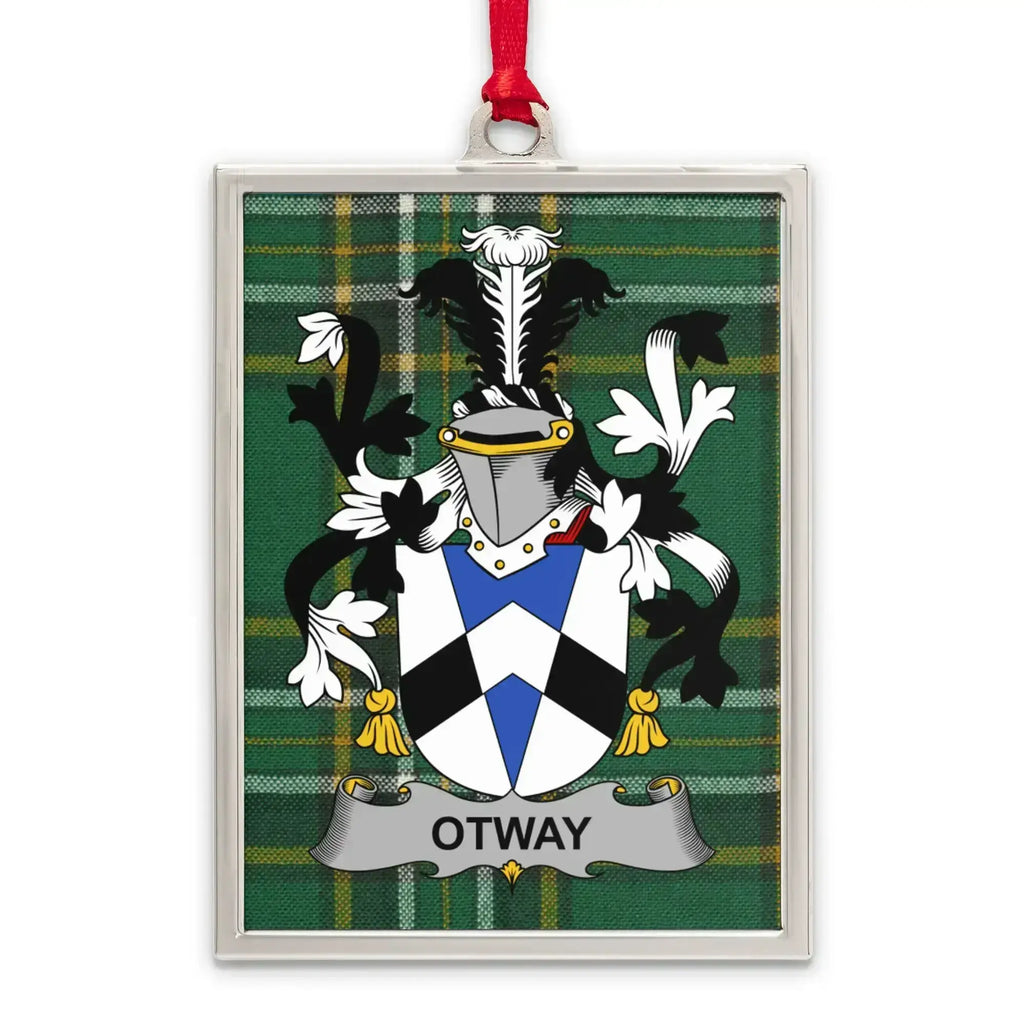 Otway Family Crest Plaid Design Rectangular Ornament product type