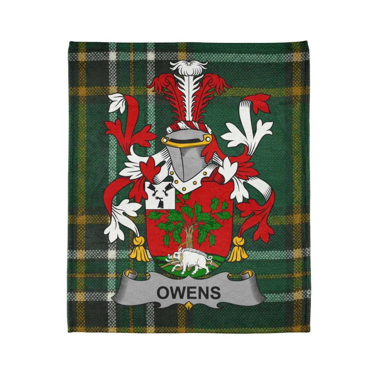 Owens Family Crest Tartan Plaid Blanket