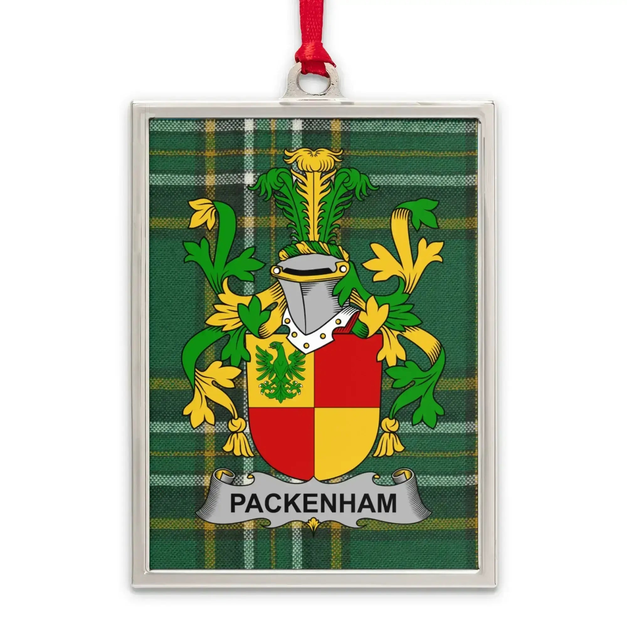 Packenham Family Crest Plaid Christmas Ornament product