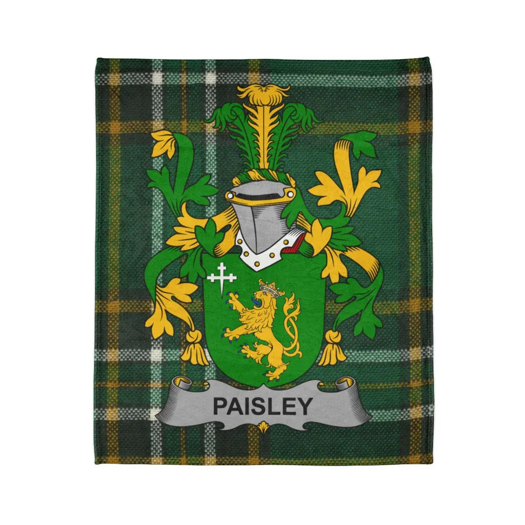 Paisley Family Crest Medieval Art Throw Blanket