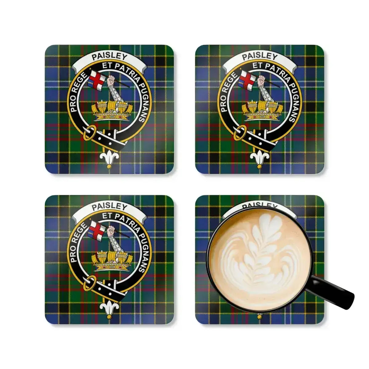 Paisley Crest Emblem Tartan Coasters product type