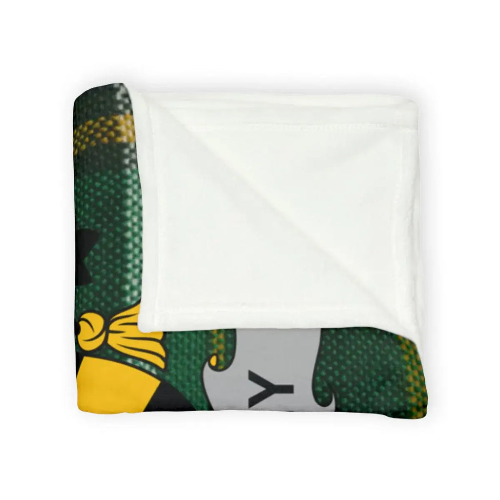 Cozy Hogwarts House Slytherin Crest Throw Blanket