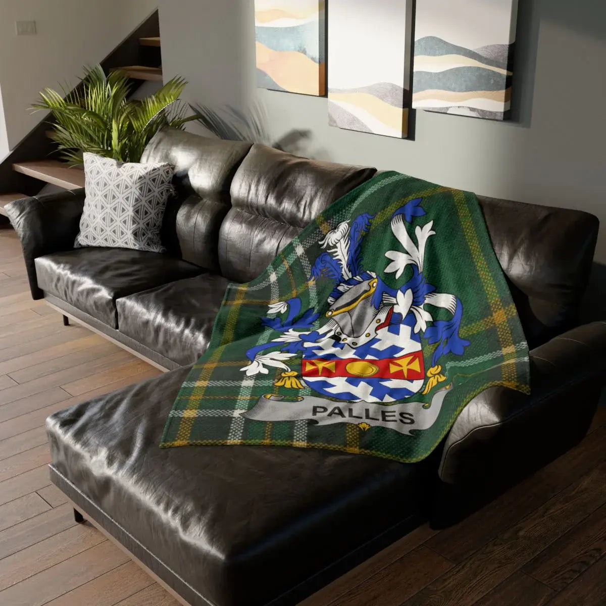 Family Crest Palles Coat of Arms Tartan Blanket